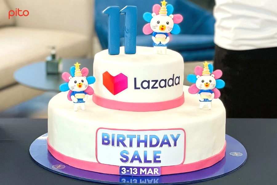 Bánh fondant sinh nhật Lazada - PITO
