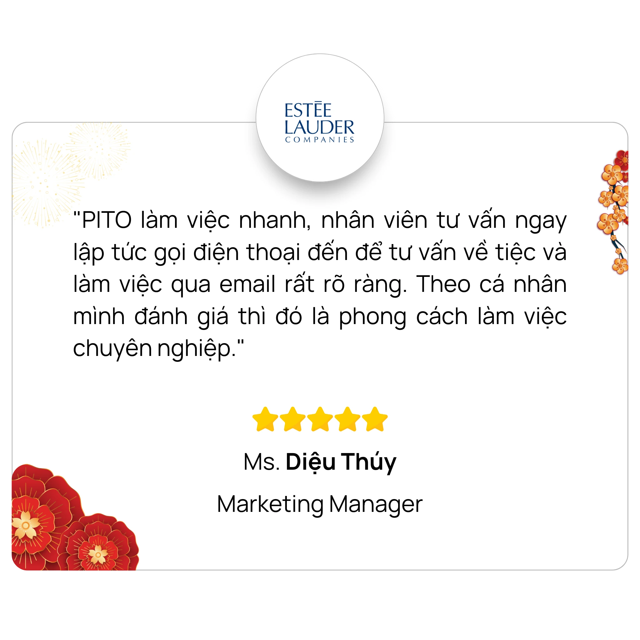 Khách hàng nói gì về tiệc của PITO - Estée Lauder