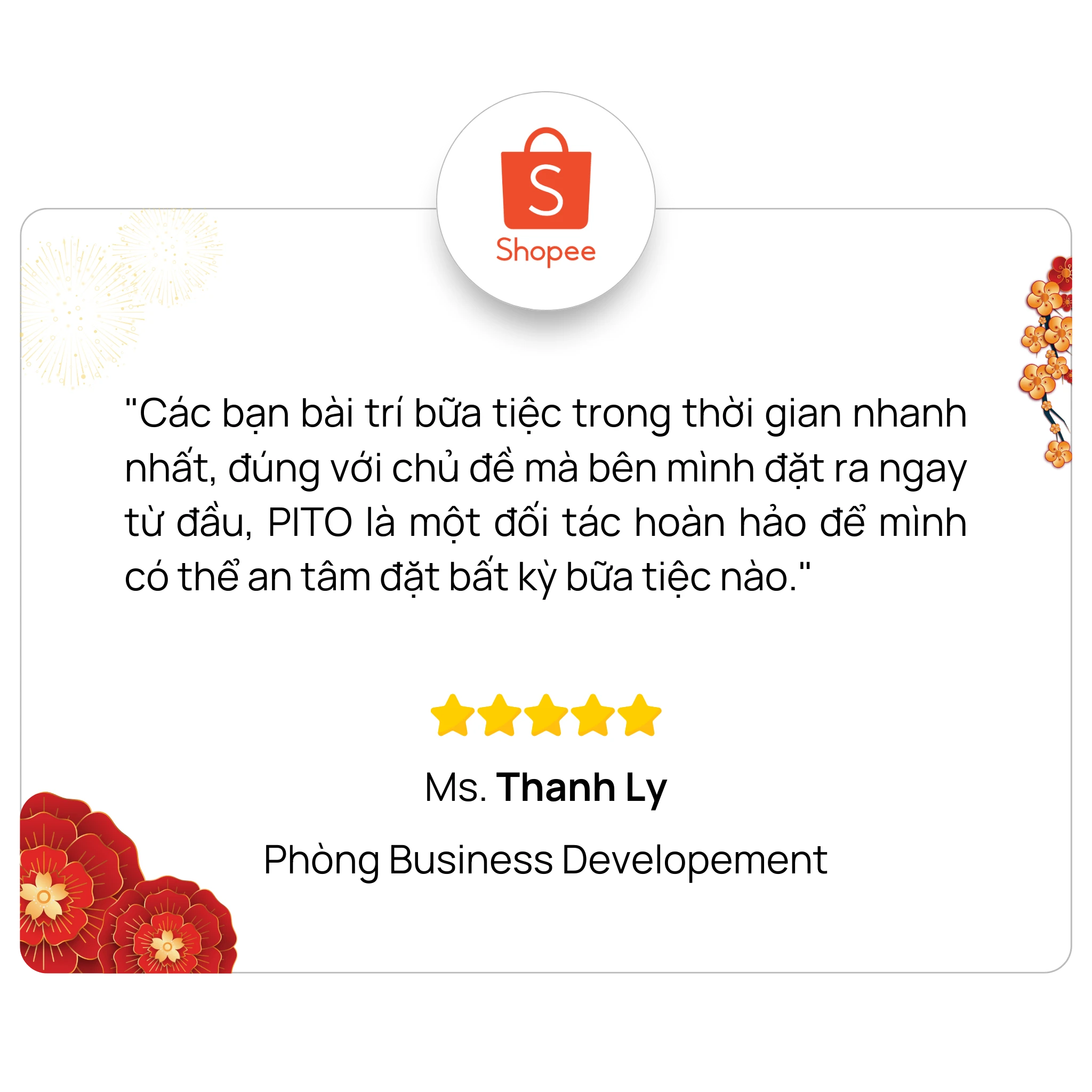 Khách hàng nói gì về tiệc của PITO - Shopee