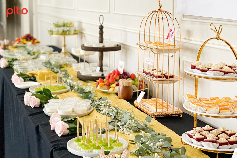 Bàn tiệc finger food sang trọng tại Shiseido